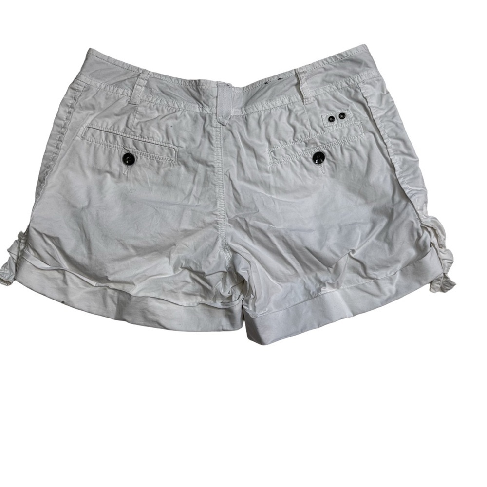 Converse One Star White Shorts Size 4 Tie Detail at the Hem Cuffed Cotton NWOT - Picture 3 of 14